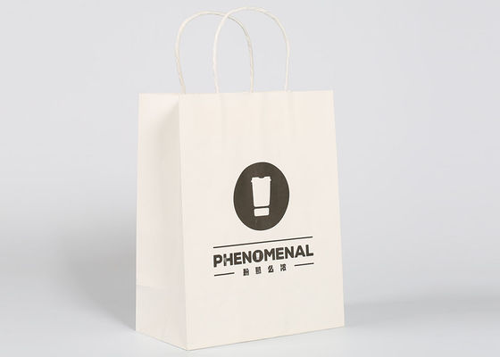 Large Paper White Packing Bags , Printed Gift Bags For Gift Garment Packing