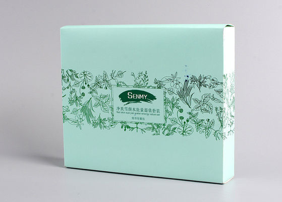 Cosmetic Custom Product Packaging Box , Custom Retail Boxes With Green Gold Stamp