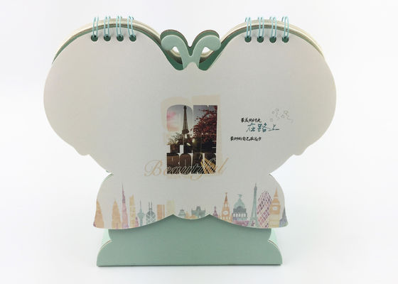Customized Unique Monthly Office Desk Calendar Butterfly Shape With Stand