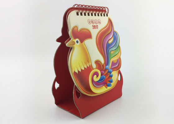 1250GSM Whole Year Office Desk Calendar Unique Shape With Spiral Binding