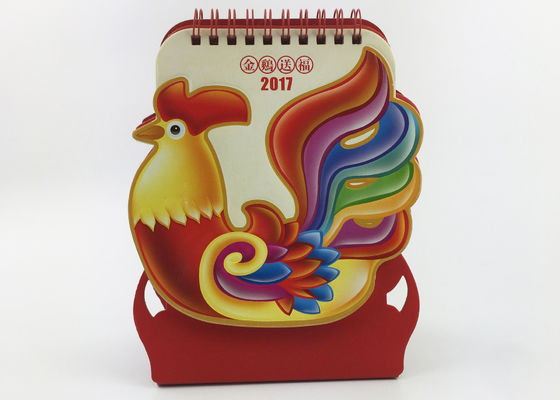 1250GSM Whole Year Office Desk Calendar Unique Shape With Spiral Binding