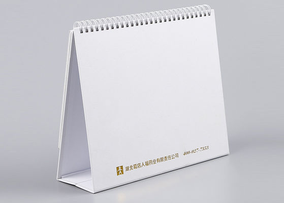 Foldable Desk Calendar With Stand , Gloss Lamination Decorative Desk Calendar
