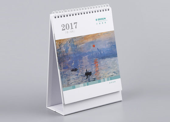 Artistic Kraft Paper Office Desk Calendar Eco Friendly Material For New Year Gift