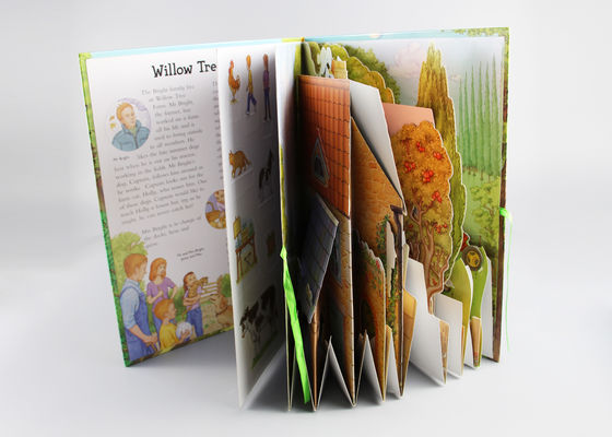 4 Color Printing Children Pop Up Books / 3d Pop Up Book With Saddle Stitch Binding