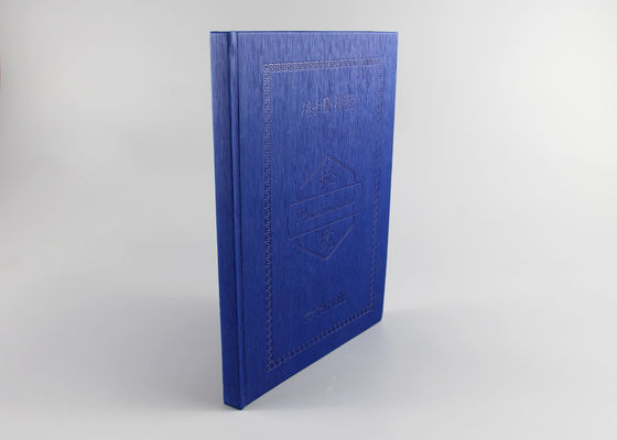 Perfect Binding A4 Hardback Notebook , Leather Large Hardcover Journal With Debossed Pattern