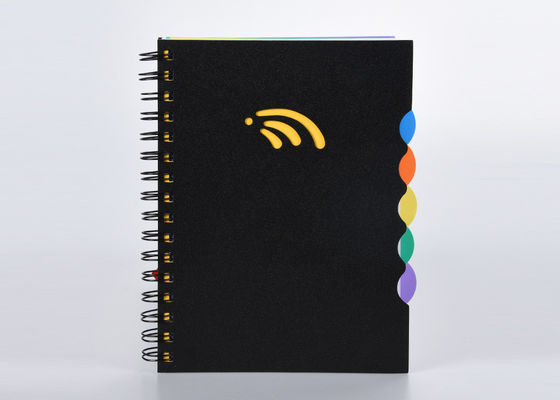 PP Plastic Hollow Out Spiral Bound Hardcover Journal Offset Paper Material With Saddle Stitch