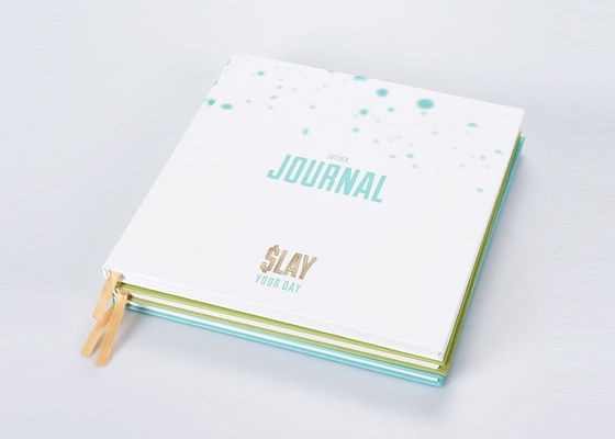 Pretty Bound Hardcover Notebook , Art Paper Stamping Dot Grid Notebook