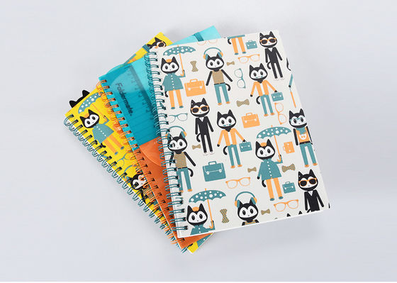 Matte Finishing Soft Cover Notebook / Journal With Spiral Binding And Cartoon Pattern