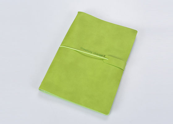 Elastic Straps Small Multi Subject Notebook , Grass Green Cardboard Cover Notebook