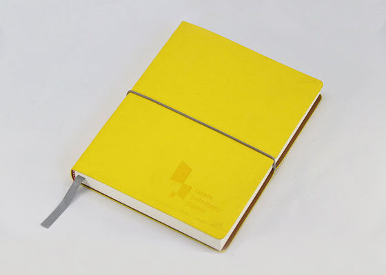 Elastic Lemon Yellow Paper Cover Notebook Offset Paper For Business Note