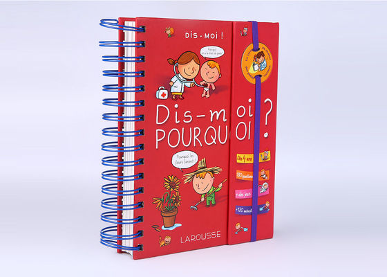 Wire - O Binding Red Childrens Board Books Hardcover With Elastic Closure