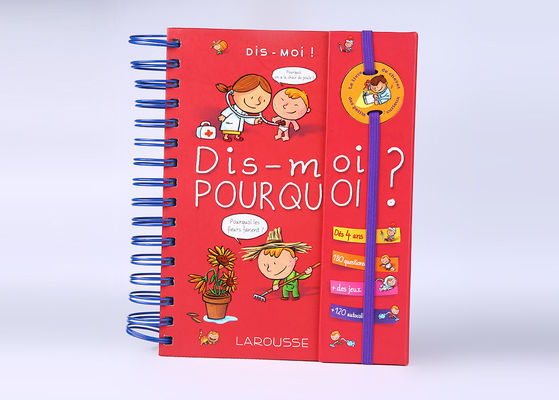 Wire - O Binding Red Childrens Board Books Hardcover With Elastic Closure