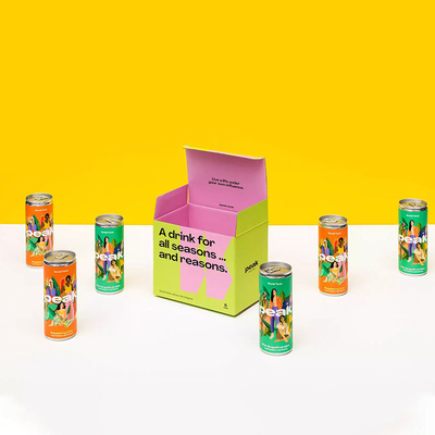 CMYK Glossy Corrugated Beverage Boxes 300gsm C1S Double Side BSCI For Food