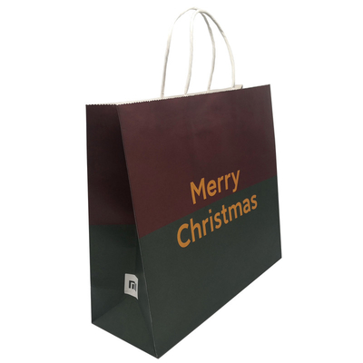 50mic CPP Kraft Paper Bags pantone Offset Paper Gift Bags For Grocery