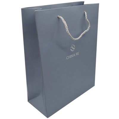 250gsm Cardboard Paper Shopping Bags Pantone 4C Offset With Handles