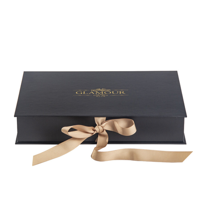 Magnetic Folding Paper Gift Boxes Luxury CMYK Leatherette Cardboard