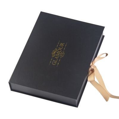 Magnetic Folding Paper Gift Boxes Luxury CMYK Leatherette Cardboard