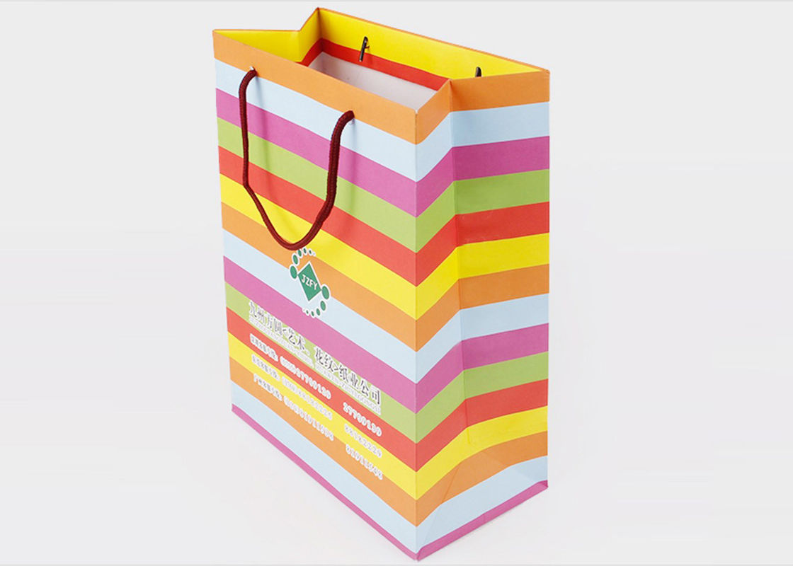 Multi Colors Printed Paper Shopping Bags Customized Logo For Gift Packing